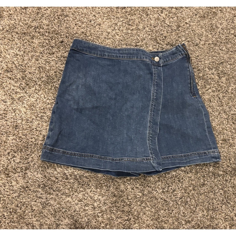Talbots Summerweight Denim Blue Jean Skort Mid Rise Medium Wash Women’s 8